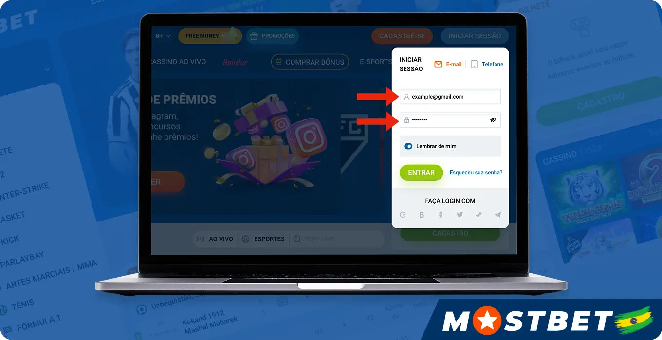 Mostbet hesabınıza daxil olmaq üçün qeydiyyat zamanı göstərilən məlumatları daxil etməlisiniz